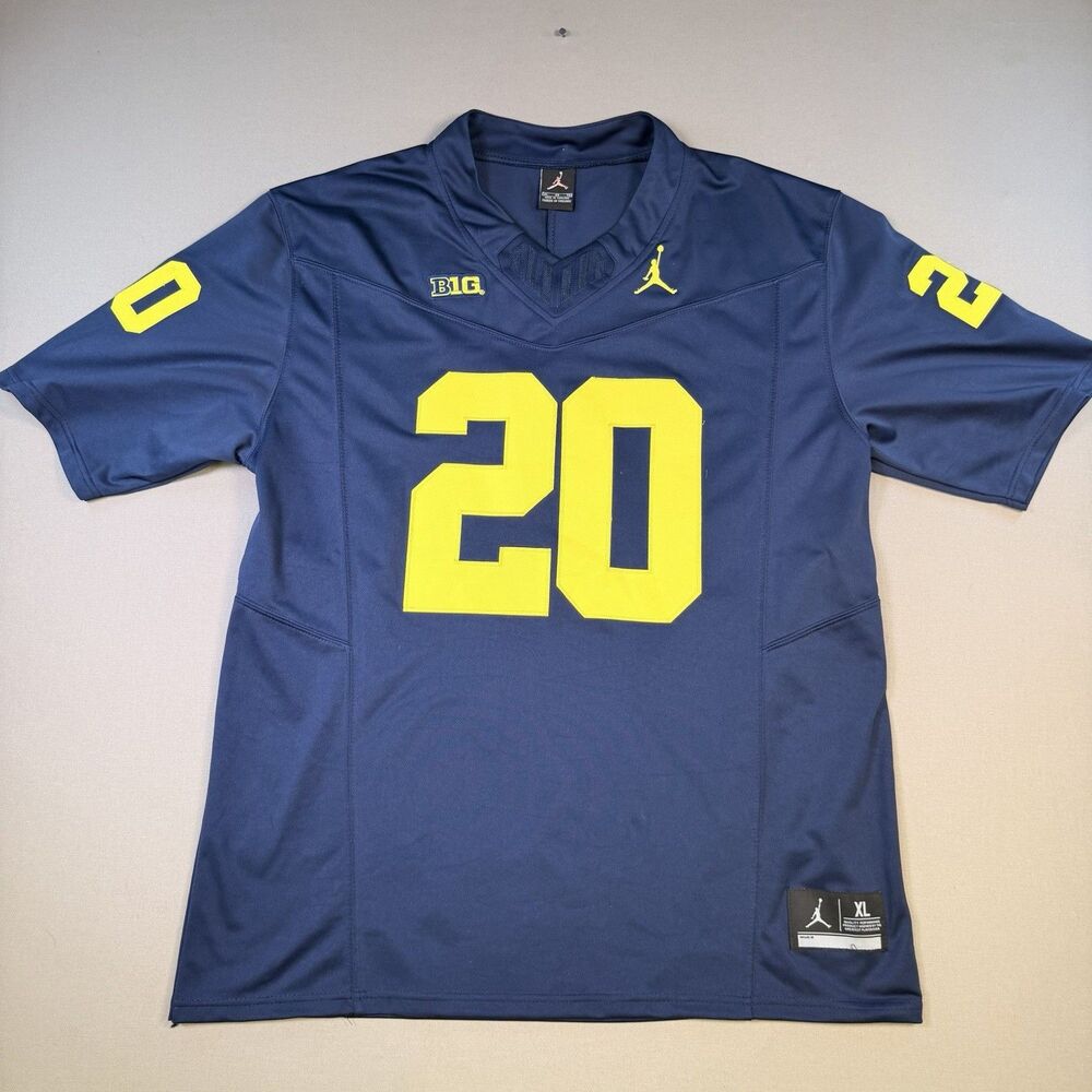 Jordan Michigan Wolverines Kalel Mullings #20 Jersey Mens XL Navy UofM
